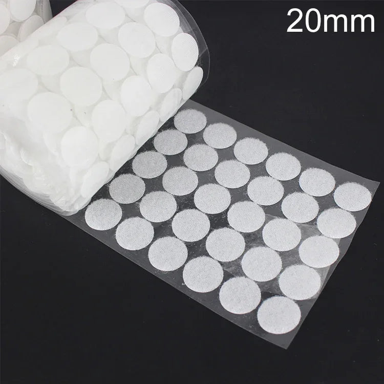 1000 Stück 20mm Runde Nylon-Klettverschlüsse zum Kleben, 20mm (Schwarz), 20mm (Weiß)