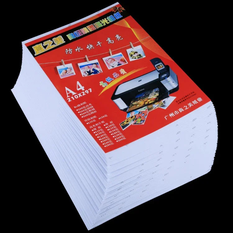 50 Blatt wasserfestes, glänzendes Fotopapier im Format A4 (8,3 x 11,7 Zoll) für Tintenstrahldrucker