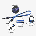 Teleskop-Doppelzugseil für Haustiere, reflektierendes Nylon-Geflecht, klein, Länge: 70 cm, Farbe zufällig, Doppelzug 70 cm