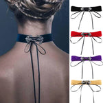 2 Stück modische Choker-Halsketten aus Samt mit Druckknopfverschluss im europäischen und amerikanischen Streetstyle, zufällige Farbauswahl, TERQ02