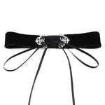 2 Stück modische Choker-Halsketten aus Samt mit Druckknopfverschluss im europäischen und amerikanischen Streetstyle, zufällige Farbauswahl, TERQ02