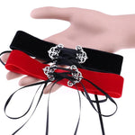 2 Stück modische Choker-Halsketten aus Samt mit Druckknopfverschluss im europäischen und amerikanischen Streetstyle, zufällige Farbauswahl, TERQ02