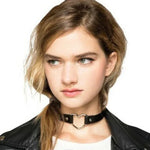 Japanische Harajuku-Halskette aus PU-Leder in Herzform, Punk-Stil, modische Choker-Halskette für Damen, zufällige Farbauswahl, TXXQ