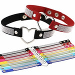 Japanische Harajuku-Strass-Herz-Punk-Halskette für Damen, zufällige Farbauswahl, TXXQ03