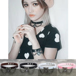 Europäisches und amerikanisches Harajuku-Punk-Herzhalsband mit Schloss, Lederhalsband, Farbauswahl zufällig, TXXQ05