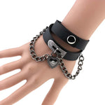 Europäisches und amerikanisches Harajuku-Punk-Herzhalsband mit Schloss, Lederhalsband, Farbauswahl zufällig, TXXQ05
