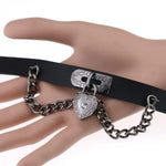 Europäisches und amerikanisches Harajuku-Punk-Herzhalsband mit Schloss, Lederhalsband, Farbauswahl zufällig, TXXQ05