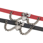 Europäisches und amerikanisches Harajuku-Punk-Herzhalsband mit Schloss, Lederhalsband, Farbauswahl zufällig, TXXQ05