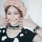 Europäisches und amerikanisches Harajuku-Punk-Herzhalsband mit Schloss, Lederhalsband, Farbauswahl zufällig, TXXQ05