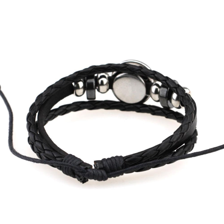 Europäisches und amerikanisches handgestricktes Perlen-Retro-DIY-Armband Sternzeichen Leder Punk Mode Armband, Wassermann, Schütze, Fische, Krebs, Widder, Skorpion, Steinbock, Jungfrau, Löwe, Waage, Zwillinge, Stier