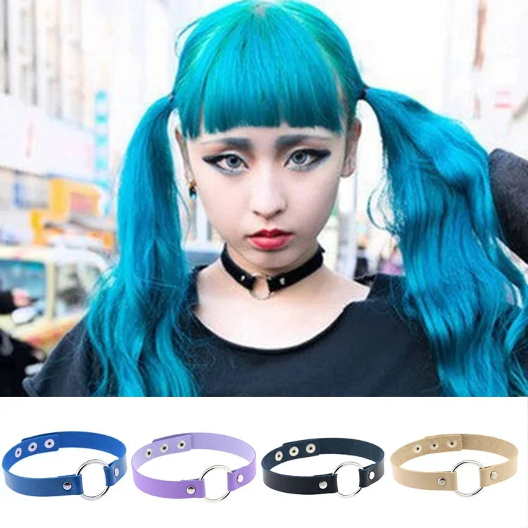 3er-Set japanische Harajuku-Mode-Armbänder aus Leder mit Druckknopfverschluss im Punk-Stil für Nachtclubs, zufällige Farbauswahl, YXQ