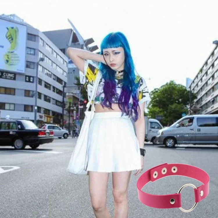 3er-Set japanische Harajuku-Mode-Armbänder aus Leder mit Druckknopfverschluss im Punk-Stil für Nachtclubs, zufällige Farbauswahl, YXQ