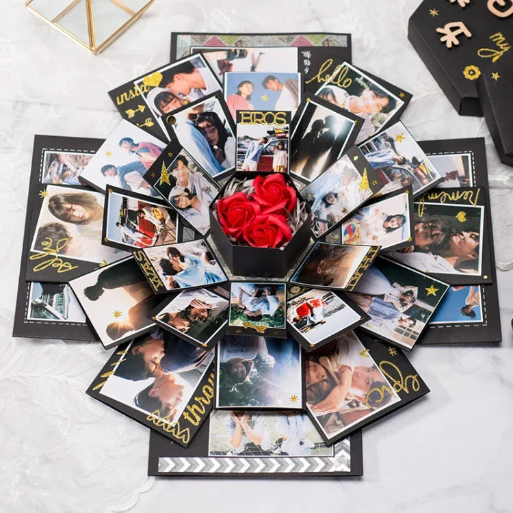 Überraschungs-Sechseck-Blüten-DIY-Fotoalbum, kreative Fotobox, Sternen-Geschenkbox, handgefertigtes Album