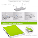 Plastikmatte verstellbarer tragbarer Laptop-Tisch Klappständer Computer-Lesetisch Betttablett, Plastikmatte, Plastikmatte (Holz), Plastikmatte (Saphirblau)