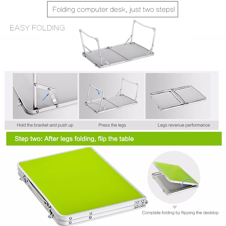 Plastikmatte verstellbarer tragbarer Laptop-Tisch Klappständer Computer-Lesetisch Betttablett, Plastikmatte, Plastikmatte (Holz), Plastikmatte (Saphirblau)