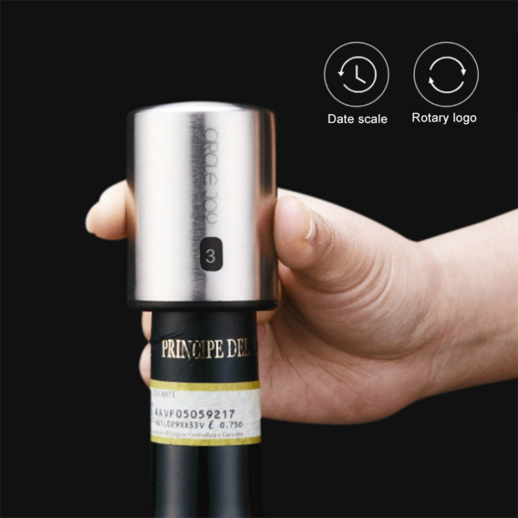 Original Xiaomi Youpin Circle Joy Edelstahl Vakuum-Memory Weinstopfen, Weinstopfen