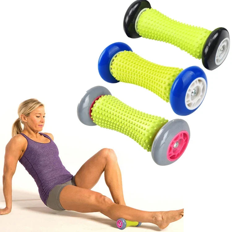 Yoga-Gesundheitsrad für Nacken, Lendenwirbelsäule, Beine, Hände, Füße, Massagerad, zufällige Farbauswahl, Länge: 17 cm