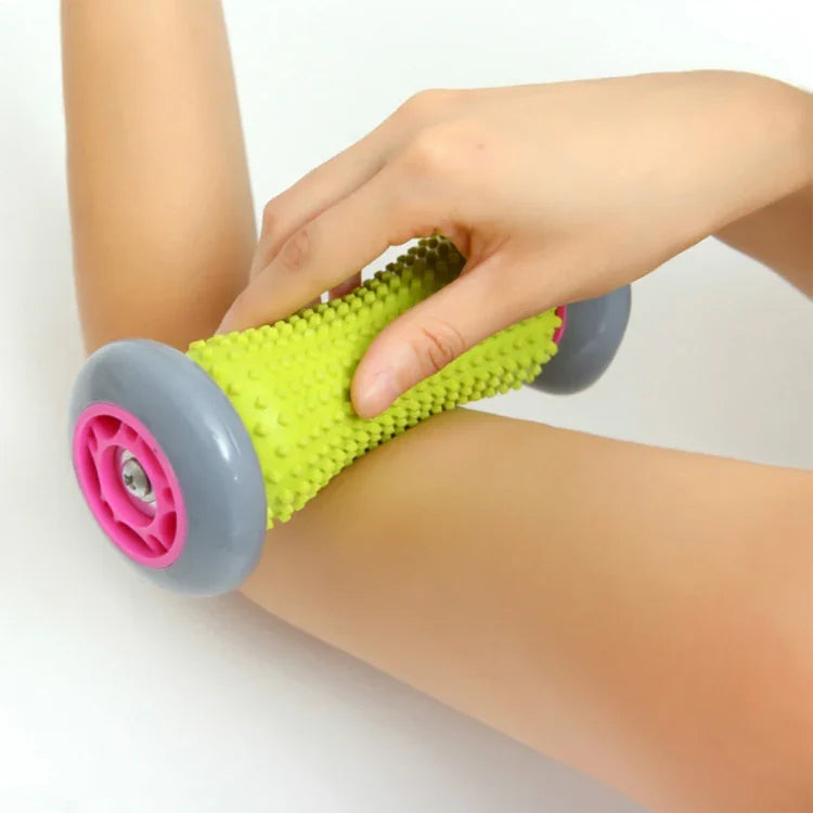 Yoga-Gesundheitsrad für Nacken, Lendenwirbelsäule, Beine, Hände, Füße, Massagerad, zufällige Farbauswahl, Länge: 17 cm