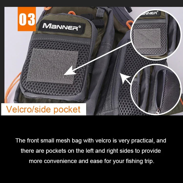 MANNER Outdoor Multifunctional Fishing Life Vest Swimming Life Jacket, MANNER Life Jacket
