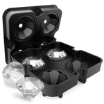 Neue 4-Kammer-Eiswürfelform in Diamantform, 3D, für Bar-Partys, Silikonform für Schokolade, Küchenwerkzeug, Diamantform