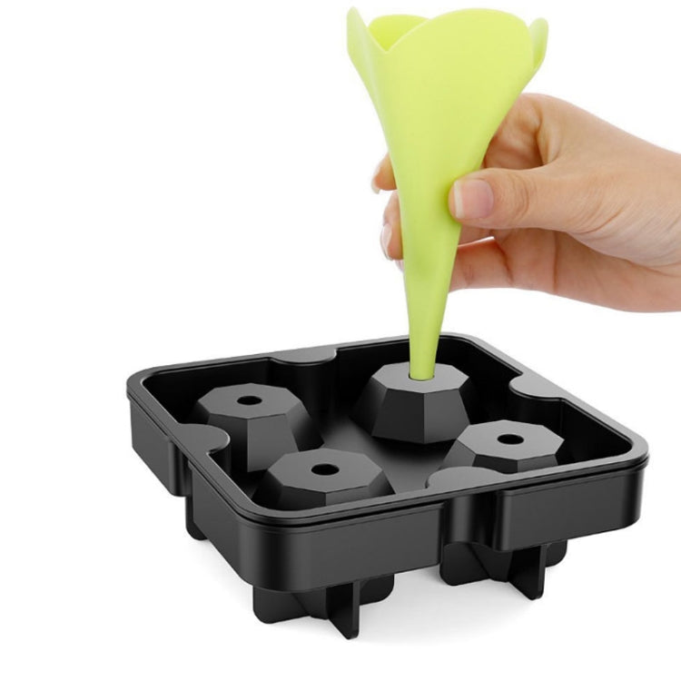 Neue 4-Kammer-Eiswürfelform in Diamantform, 3D, für Bar-Partys, Silikonform für Schokolade, Küchenwerkzeug, Diamantform