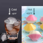 Neue 4-Kammer-Eiswürfelform in Diamantform, 3D, für Bar-Partys, Silikonform für Schokolade, Küchenwerkzeug, Diamantform