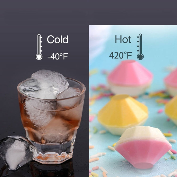Neue 4-Kammer-Eiswürfelform in Diamantform, 3D, für Bar-Partys, Silikonform für Schokolade, Küchenwerkzeug, Diamantform