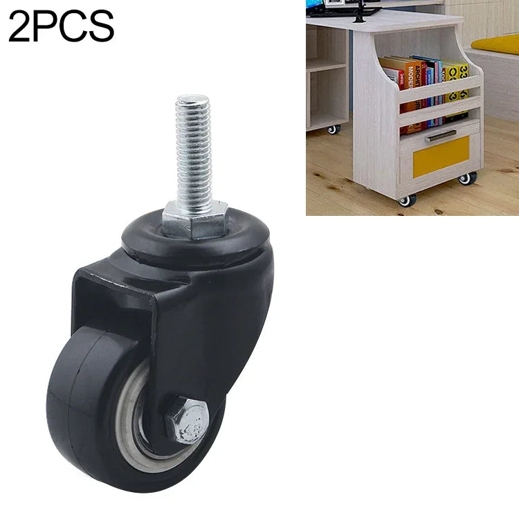 2 Stk. 2 Zoll Möbel Schrank Couchtisch Leise Schraube Universalrad, 2 Zoll Schraube Universalrad