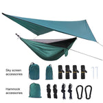 Outdoor Wetterfestes Moskitonetz Hängematten-Hintergrund-Set, 360x290cm Seegrün