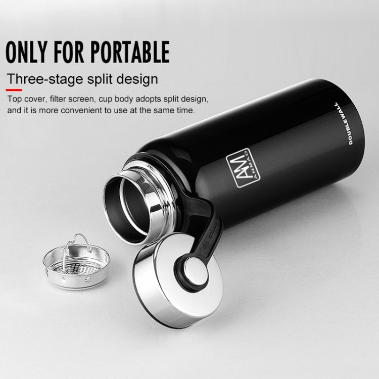 610ml Outdoor Vakuum-Edelstahl-Wärmeisolierbecher Tragbare Sportflasche mit großem Fassungsvermögen, 610ml