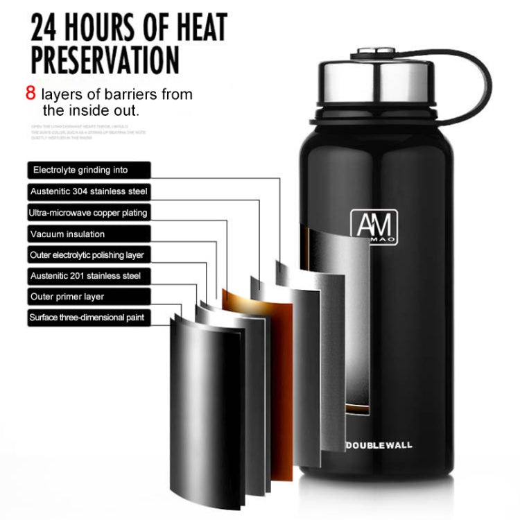610ml Outdoor Vakuum-Edelstahl-Wärmeisolierbecher Tragbare Sportflasche mit großem Fassungsvermögen, 610ml