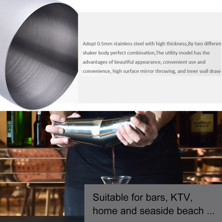 Edelstahl Boston Cocktailshaker, hochwertige Barmann-Werkzeuge / Premium Bar-Werkzeuge, Fassungsvermögen: 750 + 600 ml, Cocktailshaker
