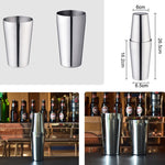 Edelstahl Boston Cocktailshaker, hochwertige Barmann-Werkzeuge / Premium Bar-Werkzeuge, Fassungsvermögen: 750 + 600 ml, Cocktailshaker