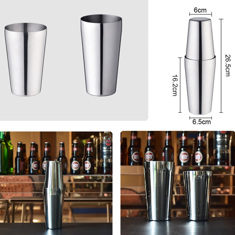 Edelstahl Boston Cocktailshaker, hochwertige Barmann-Werkzeuge / Premium Bar-Werkzeuge, Fassungsvermögen: 750 + 600 ml, Cocktailshaker