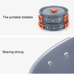 Hewolf 1692 Outdoor Camping Tableware Pots Cookwear Set for 2-3 Person, HW-K1692 For 2-3 Person