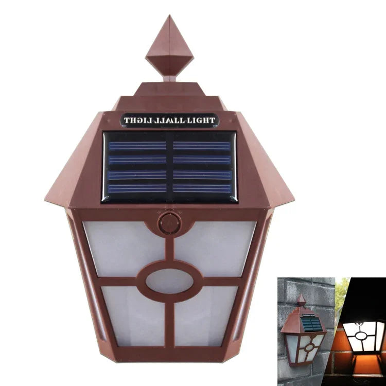 Solar Retro Hexagonale LED Wandleuchte Außenleuchte Sensorsteuerung Landschaftsleuchte