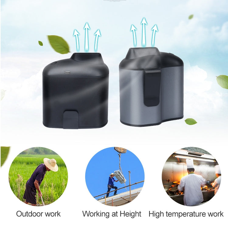 Tragbarer Kreativer Hängender Taillen-USB-Ventilator mit Drei Einstellbaren Windgeschwindigkeiten, Schwarz, Grau