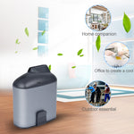 Tragbarer Kreativer Hängender Taillen-USB-Ventilator mit Drei Einstellbaren Windgeschwindigkeiten, Schwarz, Grau