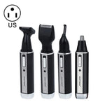 SPORTSMAN 4-in-1 Akku-Ohr- und Nasenhaartrimmer, elektrischer Rasierer, Barttrimmer, Gesichtshaartrimmer, Augenbrauentrimmer für Herren, US-Stecker (Schwarz, 110 V), US-Stecker