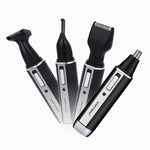 SPORTSMAN 4-in-1 Akku-Ohr- und Nasenhaartrimmer, elektrischer Rasierer, Barttrimmer, Gesichtshaartrimmer, Augenbrauentrimmer für Herren, US-Stecker (Schwarz, 110 V), US-Stecker