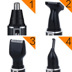 SPORTSMAN 4-in-1 Akku-Ohr- und Nasenhaartrimmer, elektrischer Rasierer, Barttrimmer, Gesichtshaartrimmer, Augenbrauentrimmer für Herren, US-Stecker (Schwarz, 110 V), US-Stecker