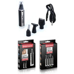 SPORTSMAN 4-in-1 Akku-Ohr- und Nasenhaartrimmer, elektrischer Rasierer, Barttrimmer, Gesichtshaartrimmer, Augenbrauentrimmer für Herren, US-Stecker (Schwarz, 110 V), US-Stecker