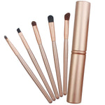 5-teiliges Set mit Griffen für Augen-Make-up und Aluminiumhülse