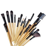 32-teiliges Make-up-Pinselset mit Holzgriffen + Tragetasche aus PU-Leder, 32 Stück