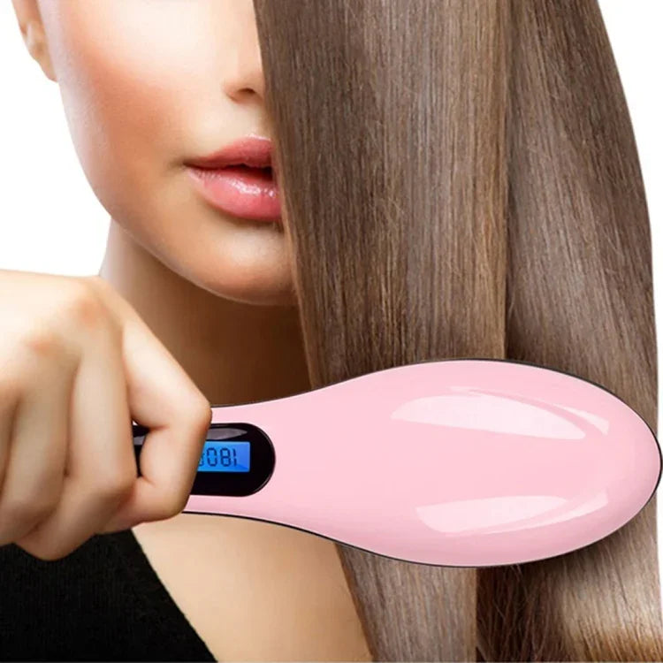 Handlicher, innovativer Haarglätterkamm mit LCD-Temperaturanzeige und EU-Stecker