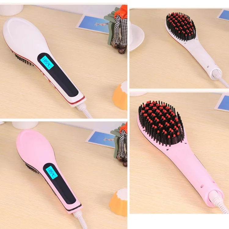 Handlicher, innovativer Haarglätterkamm mit LCD-Temperaturanzeige und EU-Stecker