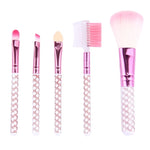 5-in-1-Make-up-Werkzeugset mit rosa Streifenmuster
