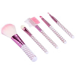 5-in-1-Make-up-Werkzeugset mit rosa Streifenmuster