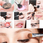 5-in-1-Make-up-Werkzeugset mit rosa Streifenmuster