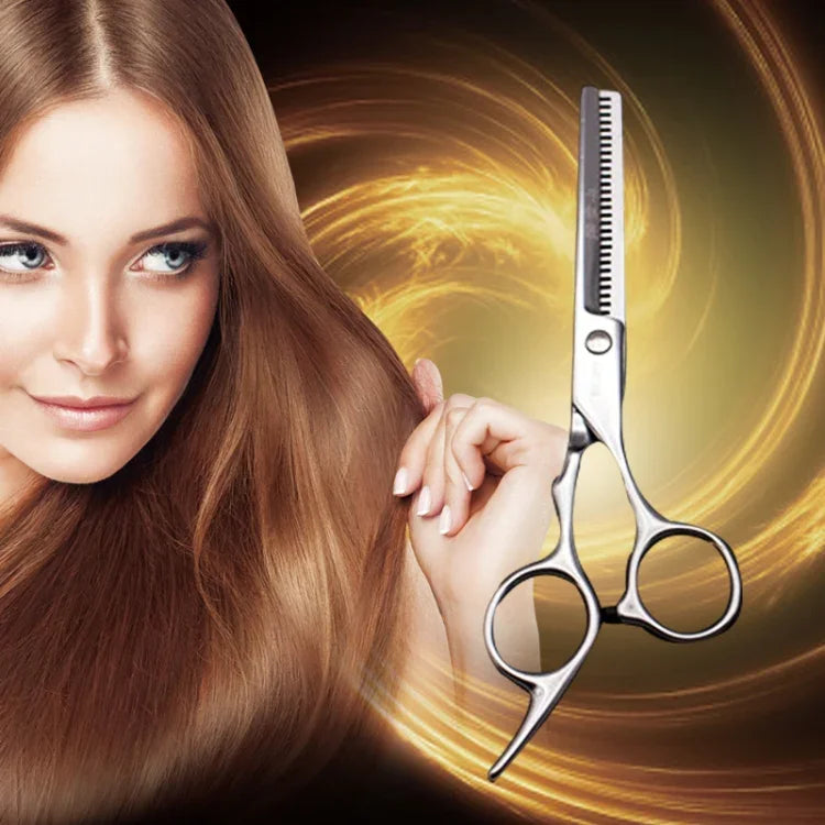 Modische, langlebige, scharfe Friseurschere/Haarschneideschere und Effilierschere (silberne Effilierschere), Effilierschere